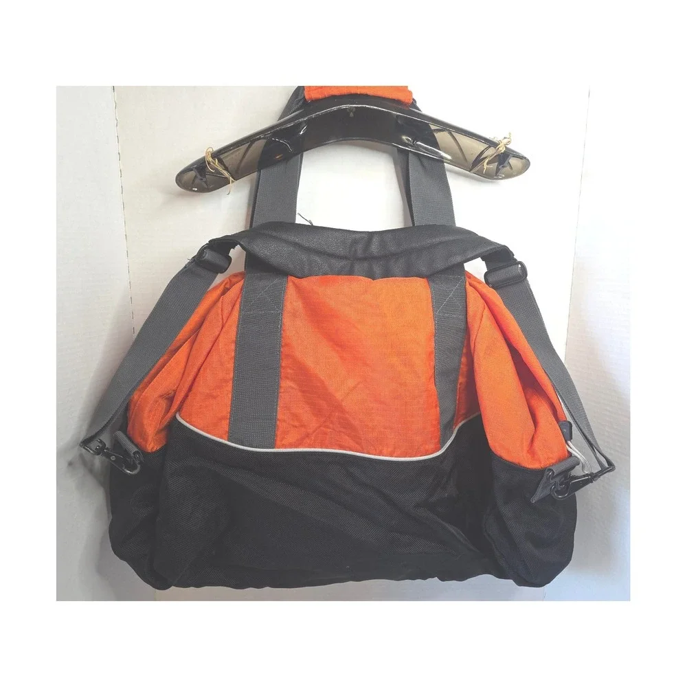 Kenneth Cole Reaction Large Orange Black Duffel Bag Gym Travel Weekender W/Strap